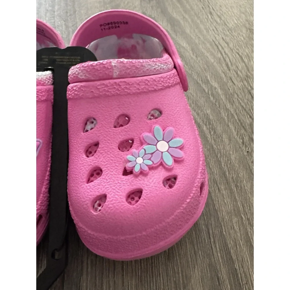 Butterfly & Unicorn Toddler Sz 7 Clogs New Lot of 2 Purple And Pink Adorable Set